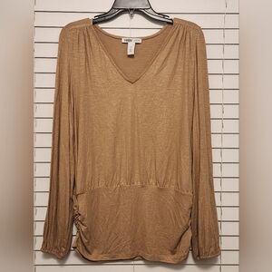 WHBM Outlet Women's Shiny Gold Top Size Medium